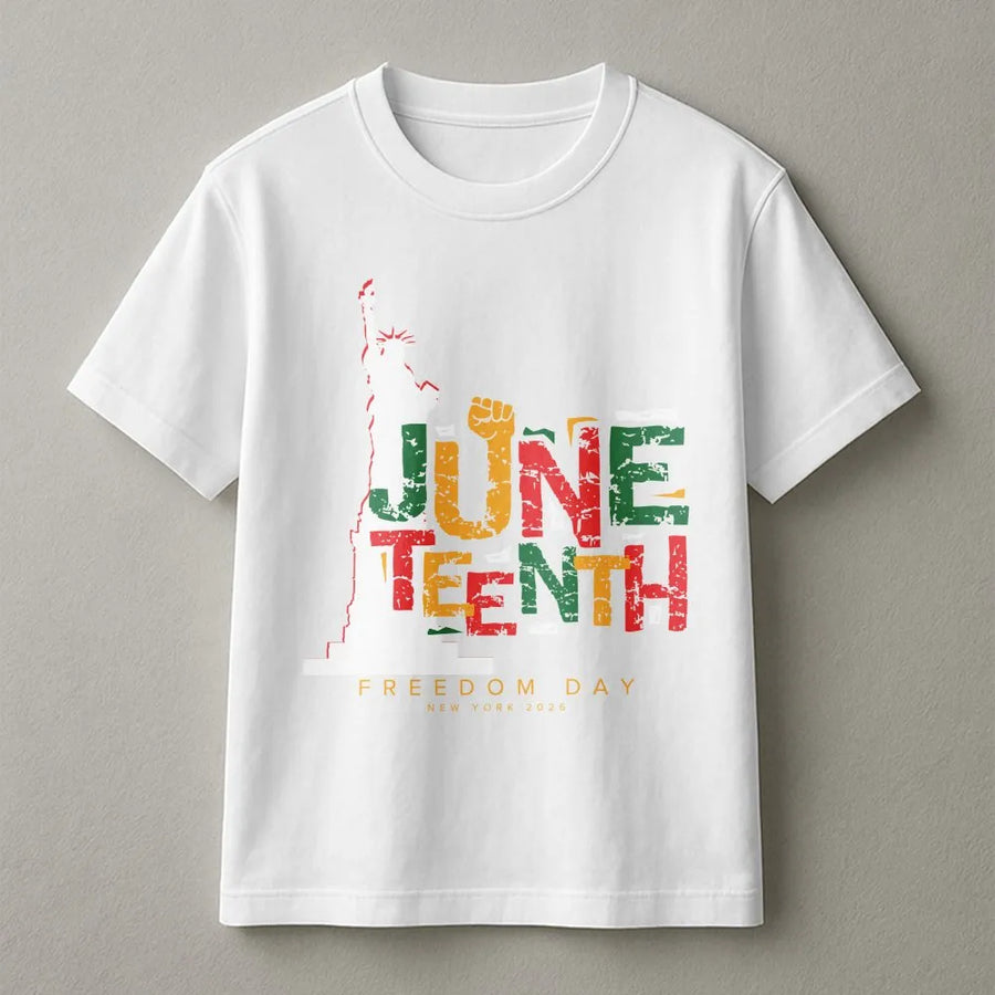 Juneteenth Freedom Day T-Shirt | Distressed Pan-African Colors Graphic | Premium Cotton Blend | Commemorative Black History Gift for Men & Women