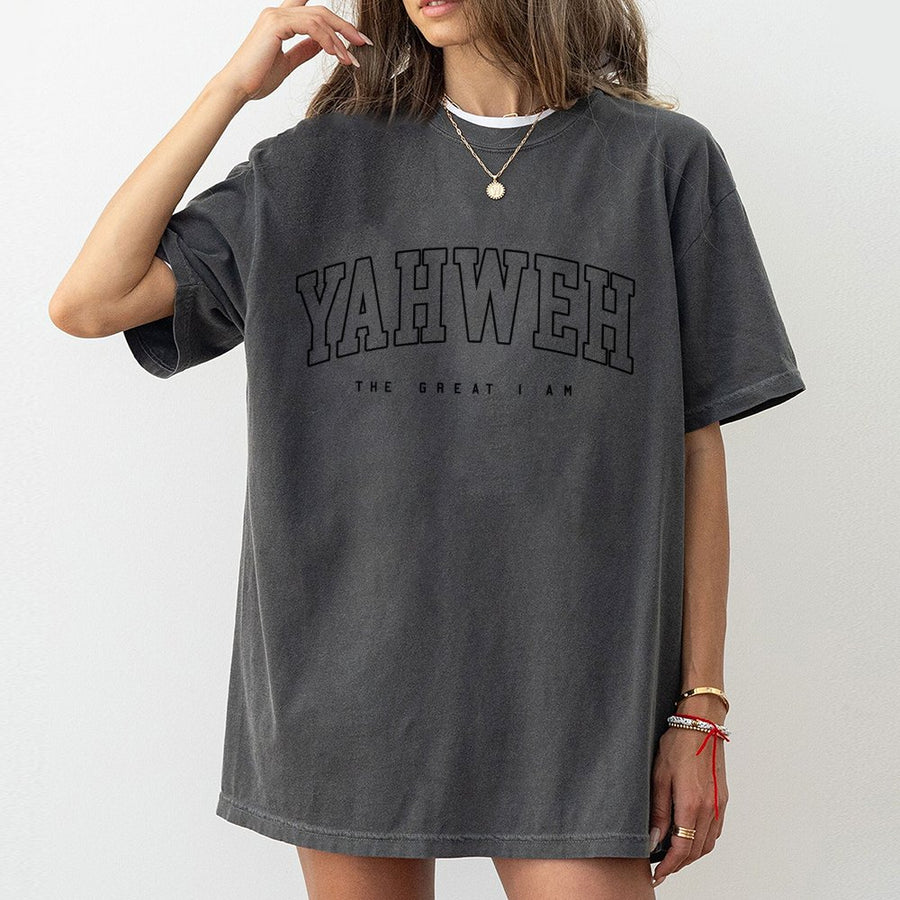 Yahweh The Great I Am T-Shirt | Minimalist Christian Faith Graphic | Premium 100% Cotton | Religious Gift for Men and Women