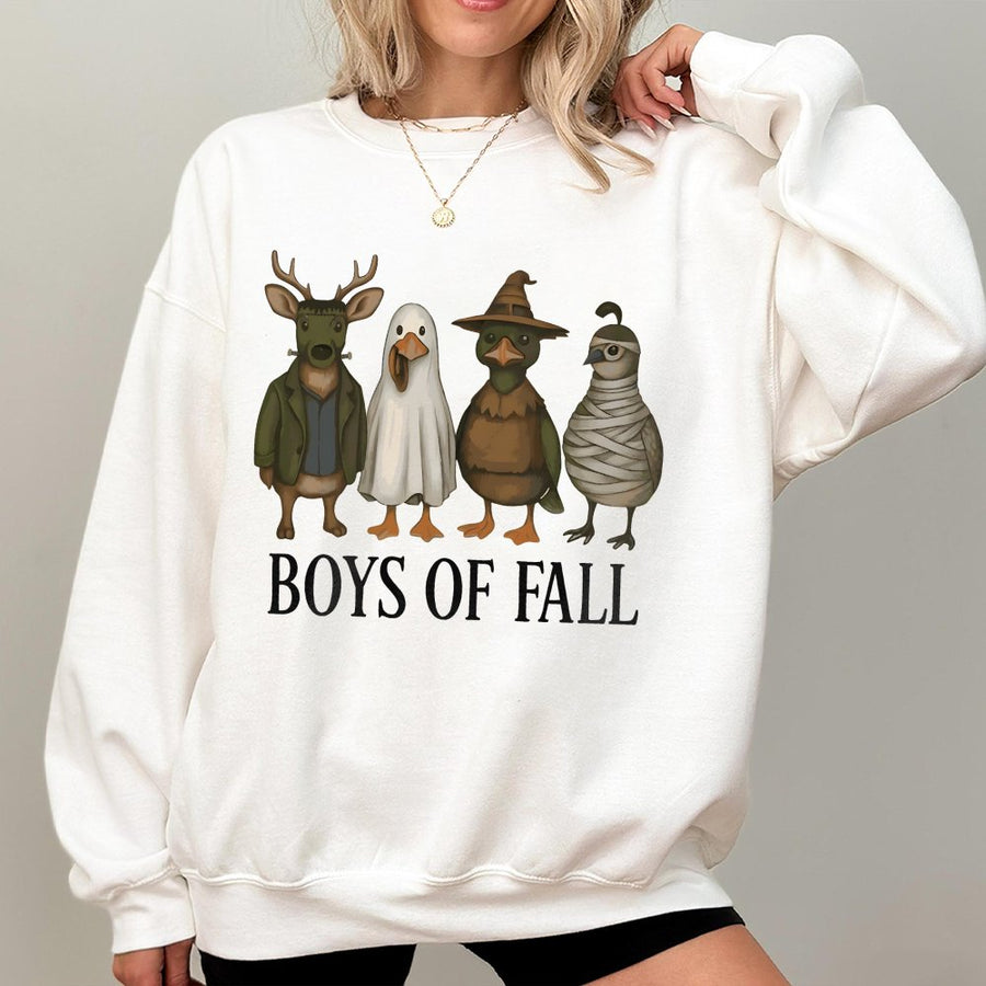 Boys Of Fall Halloween Sweatshirt | Funny Cute Animal Costume Design | Premium Cotton Blend | Gift For Wildlife Lovers And Spooky Season Fans