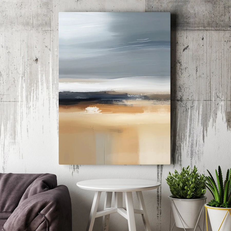 Abstract Landscape Canvas Wall Art | Modern Brushstroke Horizon Painting | Premium Gallery Wrapped Canvas | Living Room & Office Decor Gift