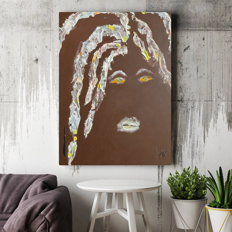 Abstract Portrait Canvas Print | Textured Dreadlocks Wall Art | Premium Gallery-Wrapped Fade-Resistant Decor | Unique Modern Home Gift