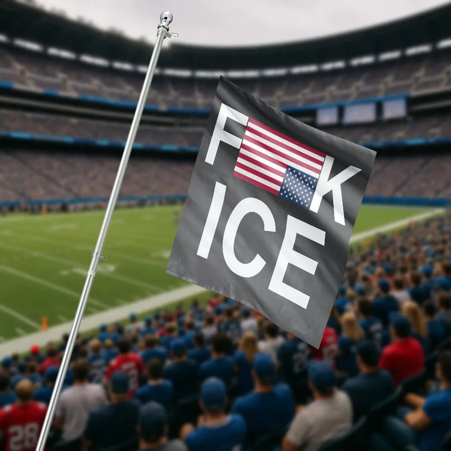 Fuck Ice House Flag | Political Protest Banner with US Flag Design | Premium Weather-Resistant Polyester | Abolish ICE Activist Gift
