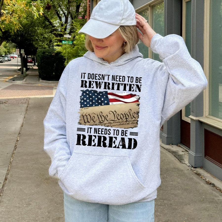 We The People Constitution Hoodie | Patriotic American Flag Graphic | Premium Cotton Blend | Unisex Gift for Conservative Patriot