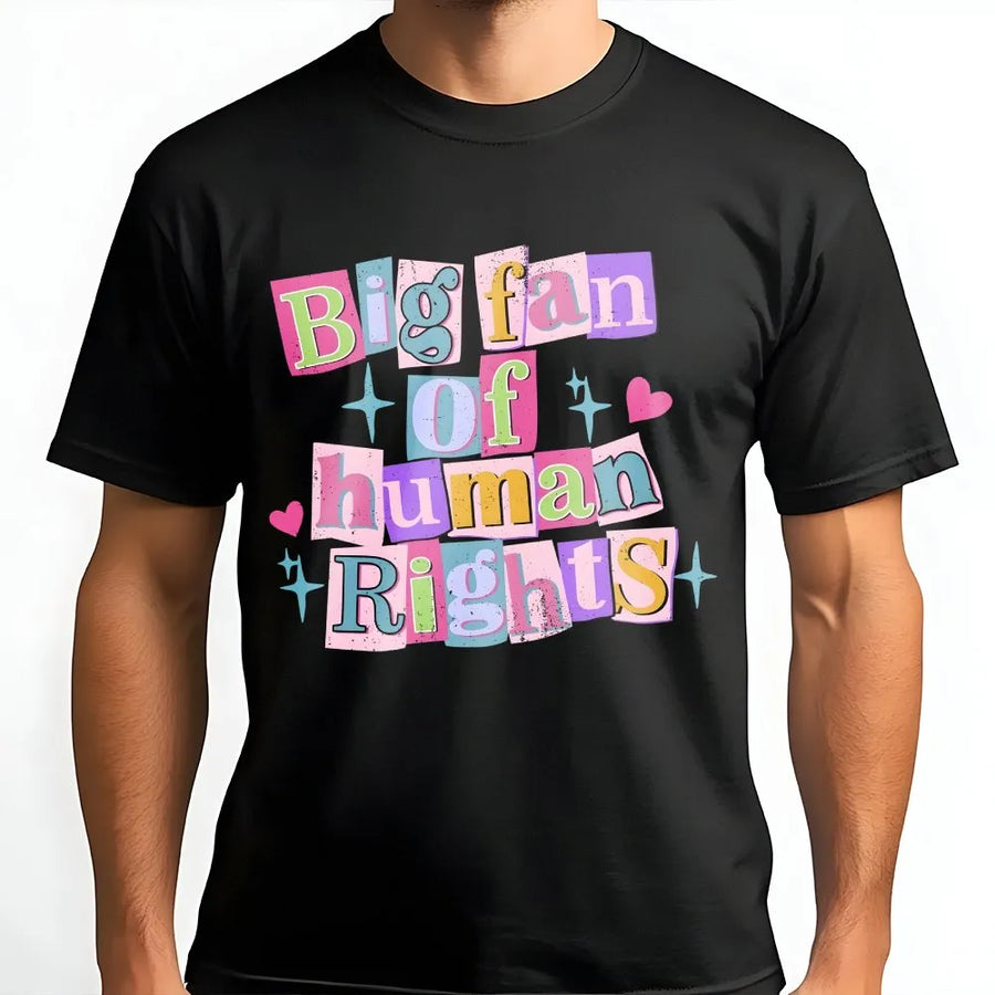 Human Rights T-Shirt | Colorful Retro Social Justice Graphic | Premium Cotton Blend | Feminist Activist Gift