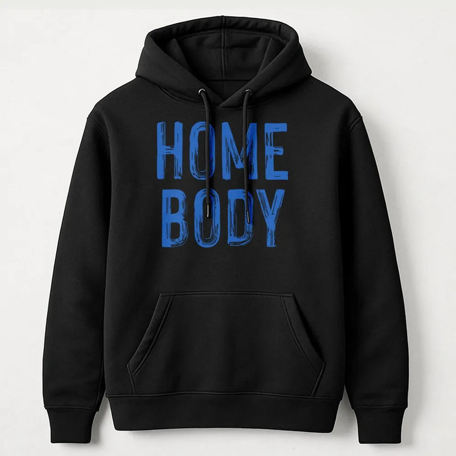 Homebody Graphic Hoodie | Cozy Brushed Lettering Design | Premium Cotton-Polyester Blend | Trendy Loungewear Gift for Introverts