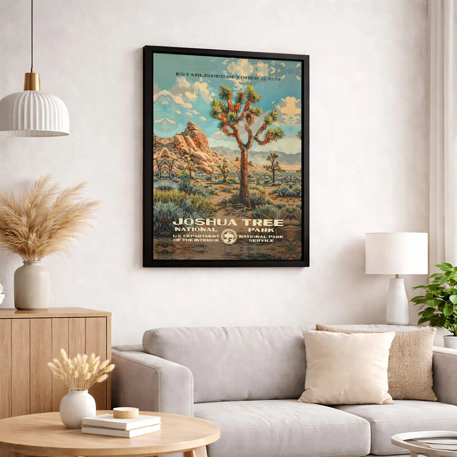 Joshua Tree National Park Canvas Wall Art | Vintage Travel Poster Print | Gallery-Quality 1.25" Profile | Nature Lover Gift & Desert Decor