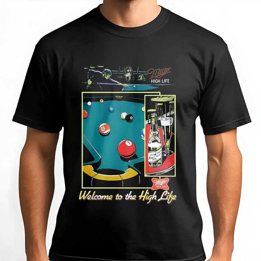 Miller High Life Sportsman Club Welcome T-Shirt, Unisex Streetwear T-Shirt