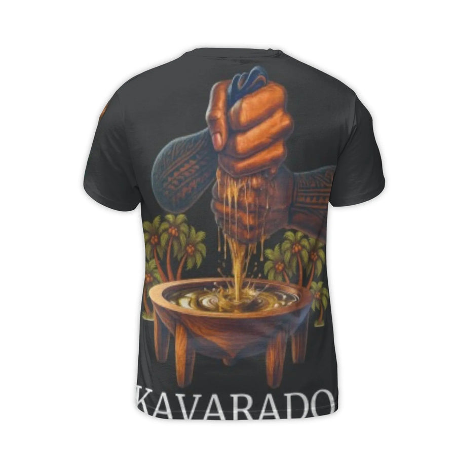 Polynesian Kava T-Shirt | Tattooed Hands Ceremony Art | Premium Stretch Jersey | Unique Cultural Graphic Gift for Men