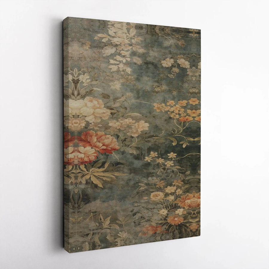 Moody Floral Canvas Wall Art | Vintage Botanical Oil Painting Style | Premium Gallery Wrap 1.25 Inch Profile | Elegant Home Decor Gift