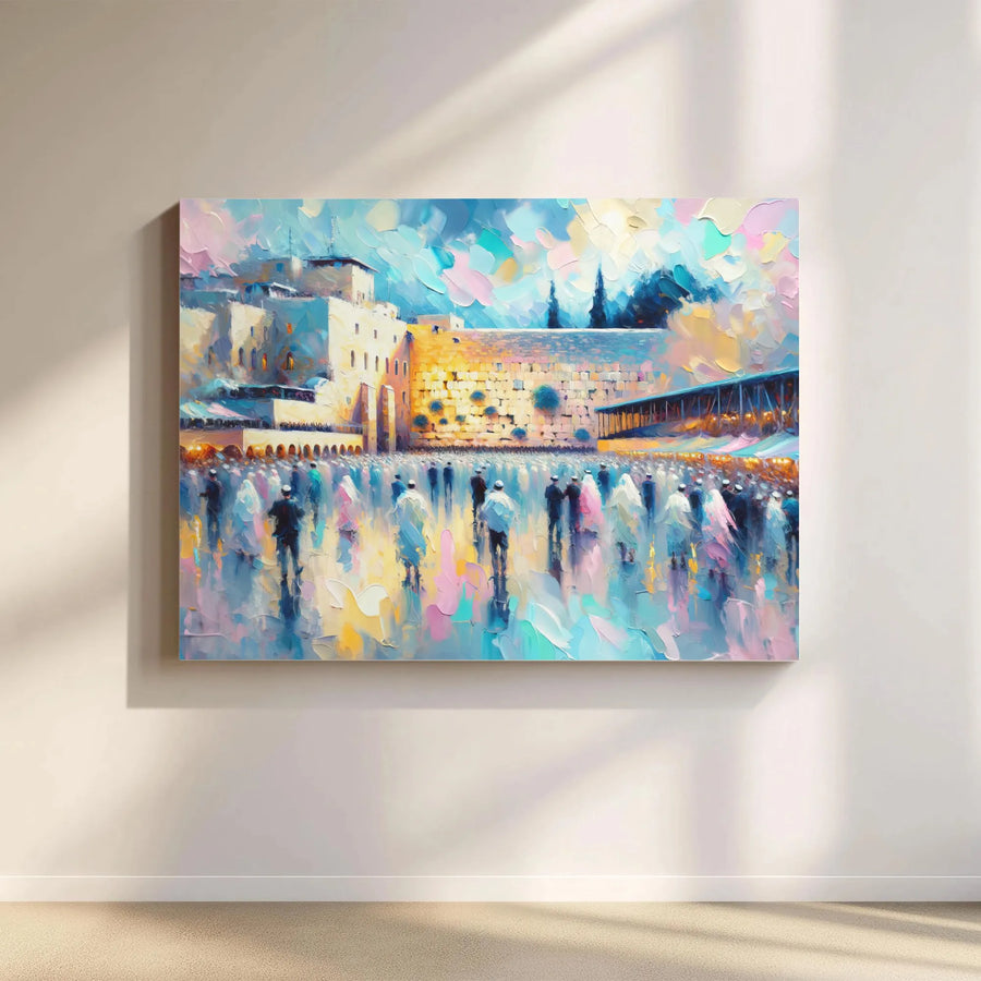 Western Wall Jerusalem Canvas Print | Impressionist Sacred Site Wall Art | Premium Gallery Wrapped Canvas | Spiritual Home Decor Gift