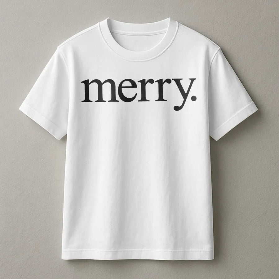 Merry Christmas T-Shirt | Minimalist Holiday Typography Design | Soft Premium Cotton | Festive Apparel Gift For Men And Women