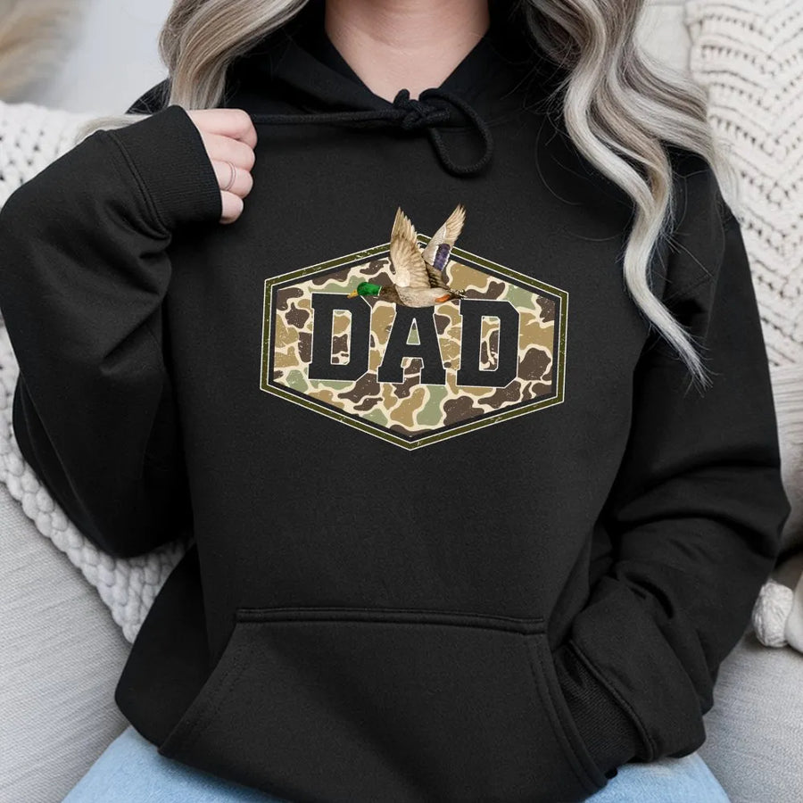 Camouflage Dad Shirt | Retro Mallard Duck Hunting Graphic | Premium Comfort Colors Cotton | Father's Day Gift for Hunter