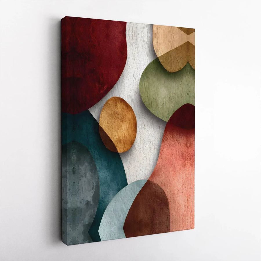 Abstract Earth Tone Canvas Print | Mid Century Modern Geometric Art | Premium Textured Wall Decor | Gallery Quality Home Office Artwork