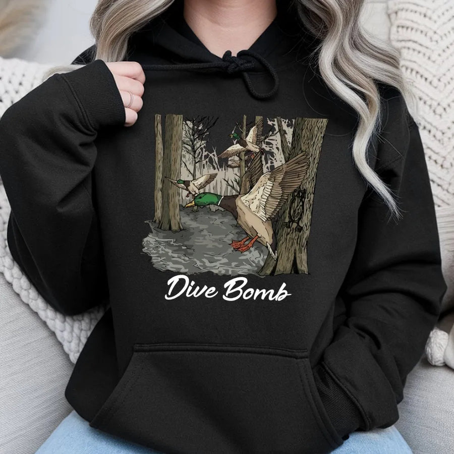 Duck Hunting Hoodie | Mallard Swamp Forest Graphic | Premium Cotton Blend | Gift For Outdoorsmen & Wildlife Enthusiasts