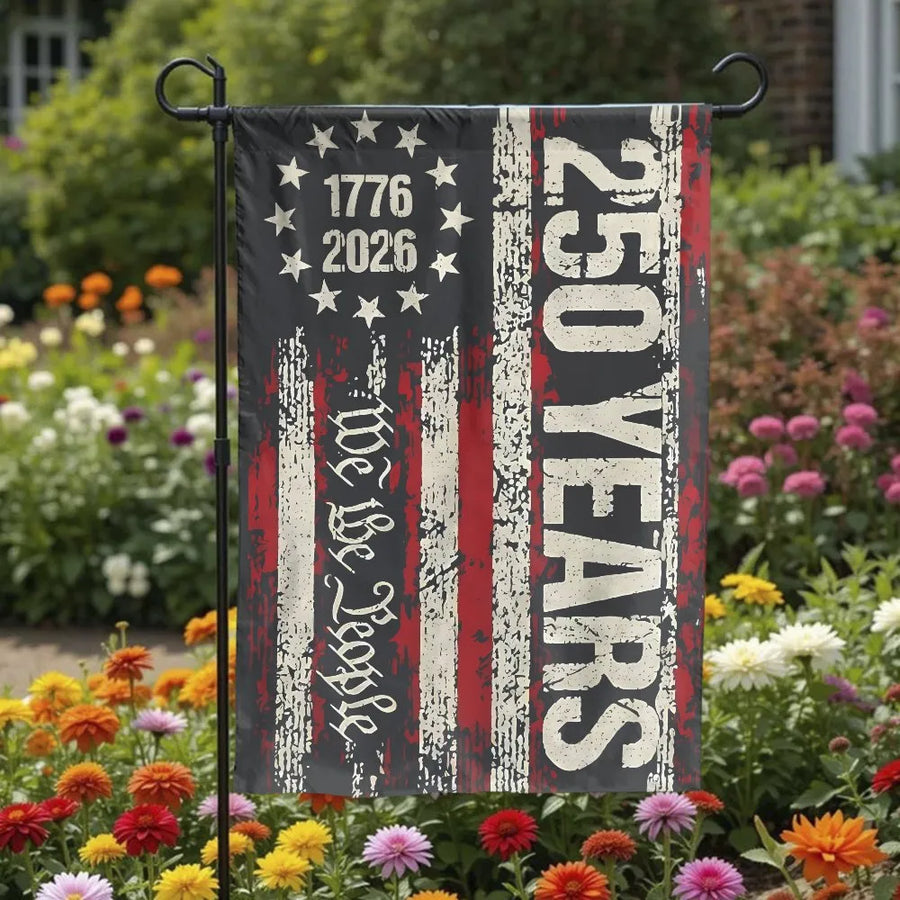 Patriotic Garden Flag | We The People 1776-2026 Anniversary Design | Double Sided Polyester | Commemorative Gift for Patriots