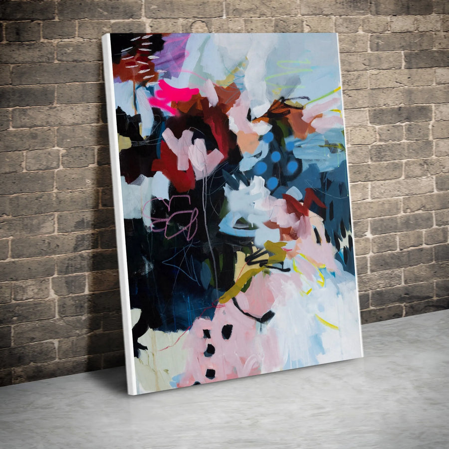 Abstract Expressionist Vertical Canvas | Vibrant Contemporary Artwork | Premium Gallery Wrapped Canvas | Modern Living Room & Office Wall Decor