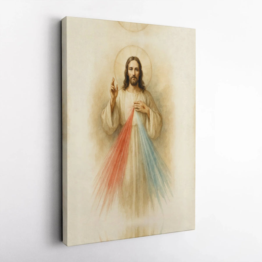 Divine Mercy Jesus Canvas Art | Catholic Religious Wall Decor | Premium Fade-Resistant Print | Spiritual Gift for Home or Church