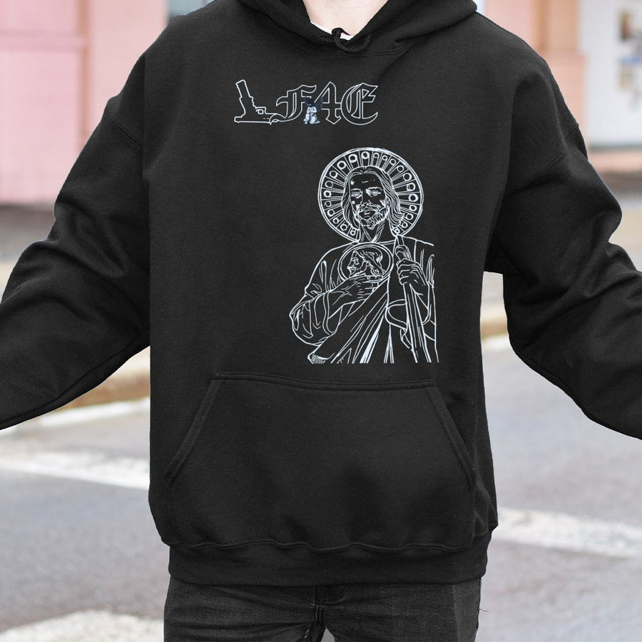 St Jude Graphic Hoodie | Religious Line Art Design | Premium Cotton Blend | Unisex Christian Gift for Devotional Wear