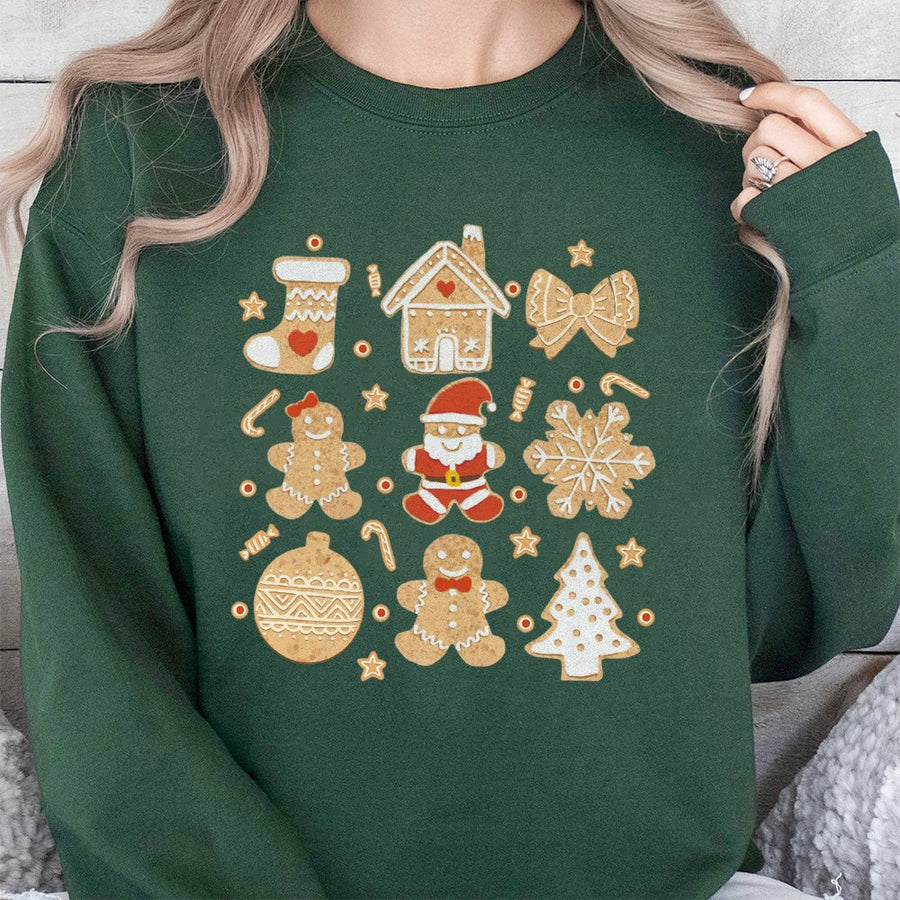 Gingerbread Christmas Sweatshirt | Cute Festive Holiday Cookie Print | Unisex Soft Premium Blend | Cozy Winter Gift for Family and Friends