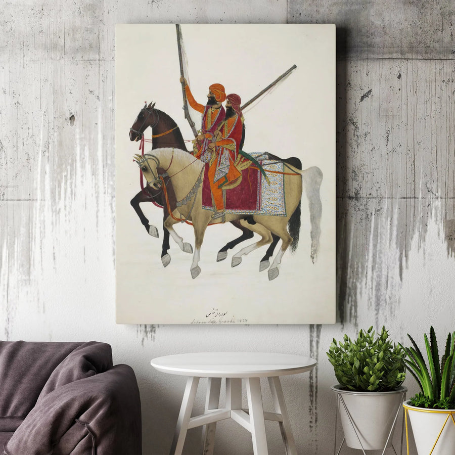 Lahore Life Guards 1838 Canvas Art | Sikh Empire Historical Warrior Painting | Premium Gallery Wrap Wall Decor | Historic Military Collector Gift