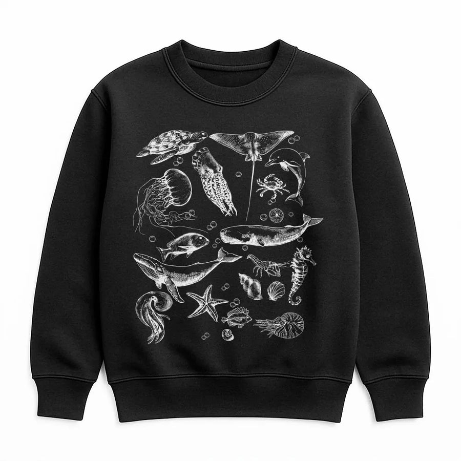 Vintage Ocean Life Sweatshirt | Y2K Marine Biology Graphic | Premium Comfort Colors Cotton | Gift for Ocean Lover, Summer Beach Tee