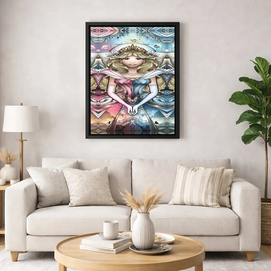 Princess Wall Art | Fantasy Fairy Tale Portrait | 1.25 Inch Premium Gallery Wrapped Canvas | Magical Bedroom Decor Gift