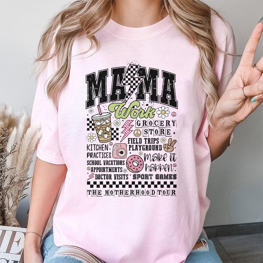Mama Motherhood Tour T-Shirt | Funny Busy Mom Graphic Tee | Soft Cotton Premium Quality | Birthday Gift For New Moms And Wife