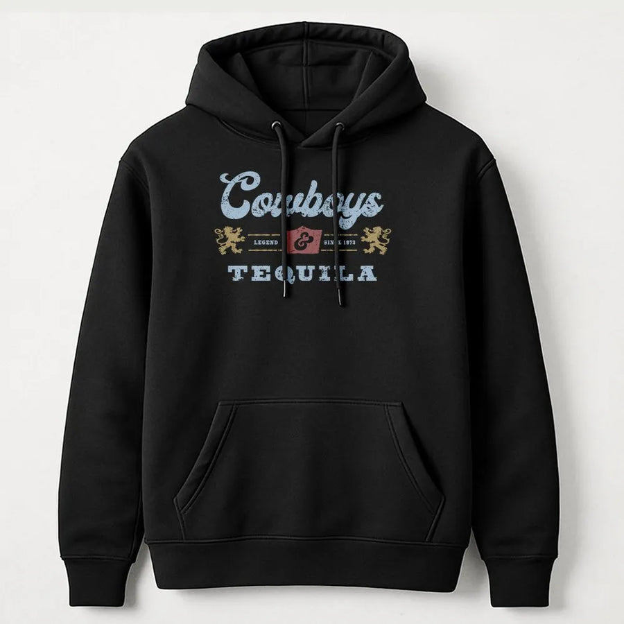 Cowboys and Tequila Hoodie | Vintage Western Graphic Sweatshirt | Soft Cotton Blend | Cowgirl Rodeo Pullover Gift