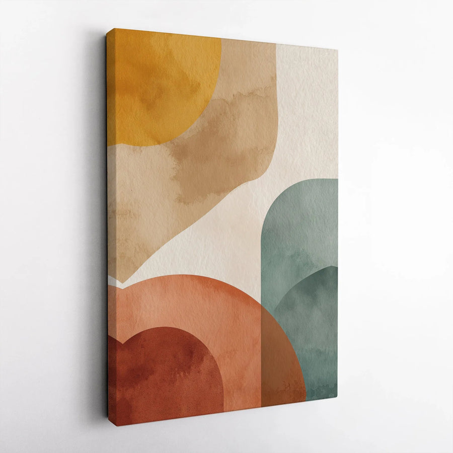 Abstract Canvas Wall Art | Boho Organic Shapes & Earthy Tones | Premium Gallery Wrapped Canvas | Modern Living Room Decor Gift