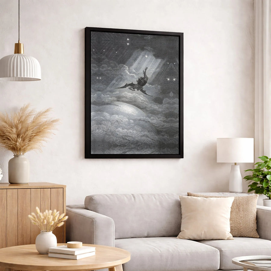 Gustave Doré The Fall Of Satan Canvas Print | Paradise Lost Gothic Wall Art | Premium Gallery Wrapped | Dark Academia Home Decor Gift