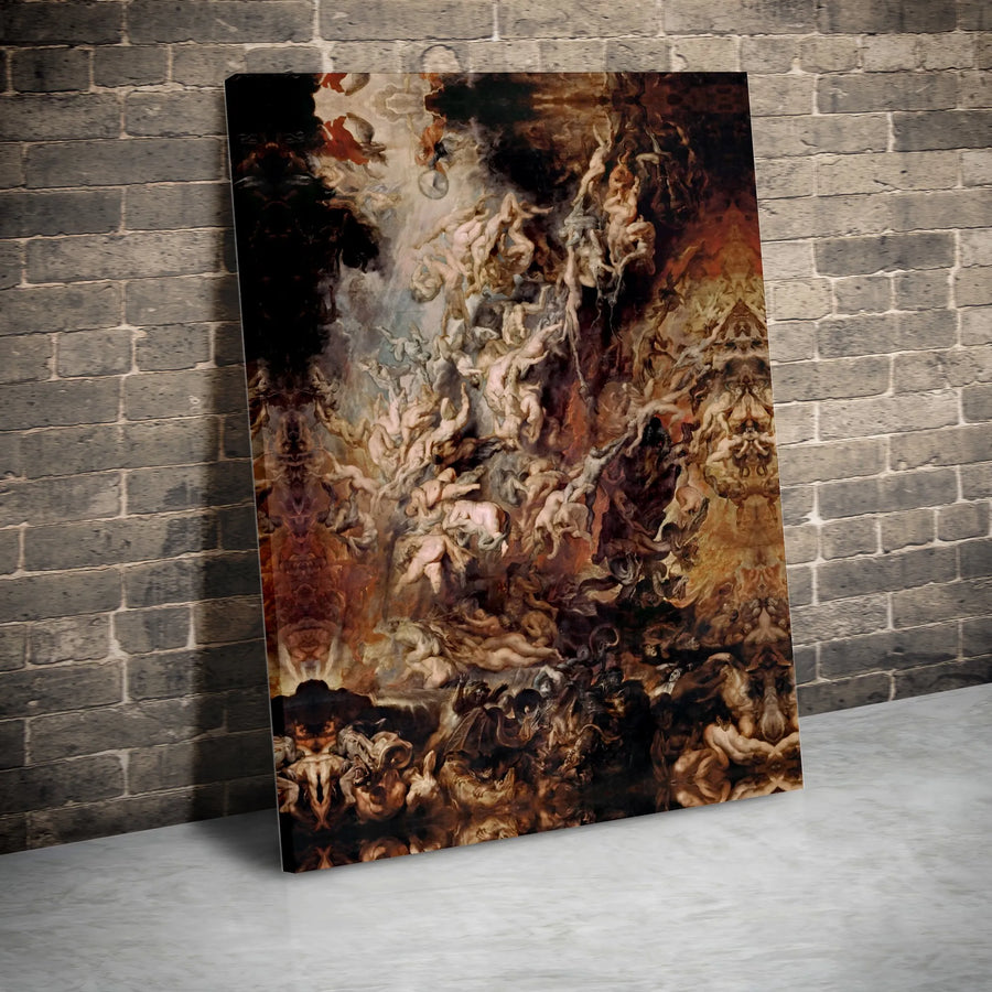 Rubens Fall of the Damned Canvas Print | Dark Academia Baroque Wall Art | Premium Gallery Wrapped Canvas | Collector's Fine Art Gift for History Lover