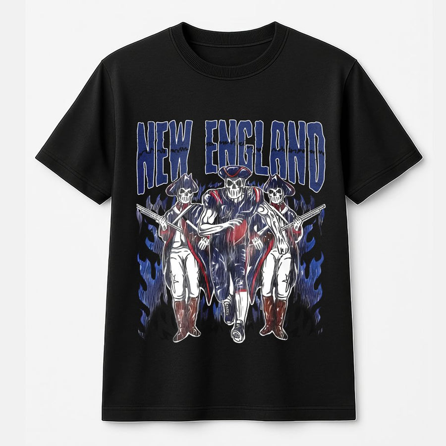New England With Skeleton Patriots T-Shirt