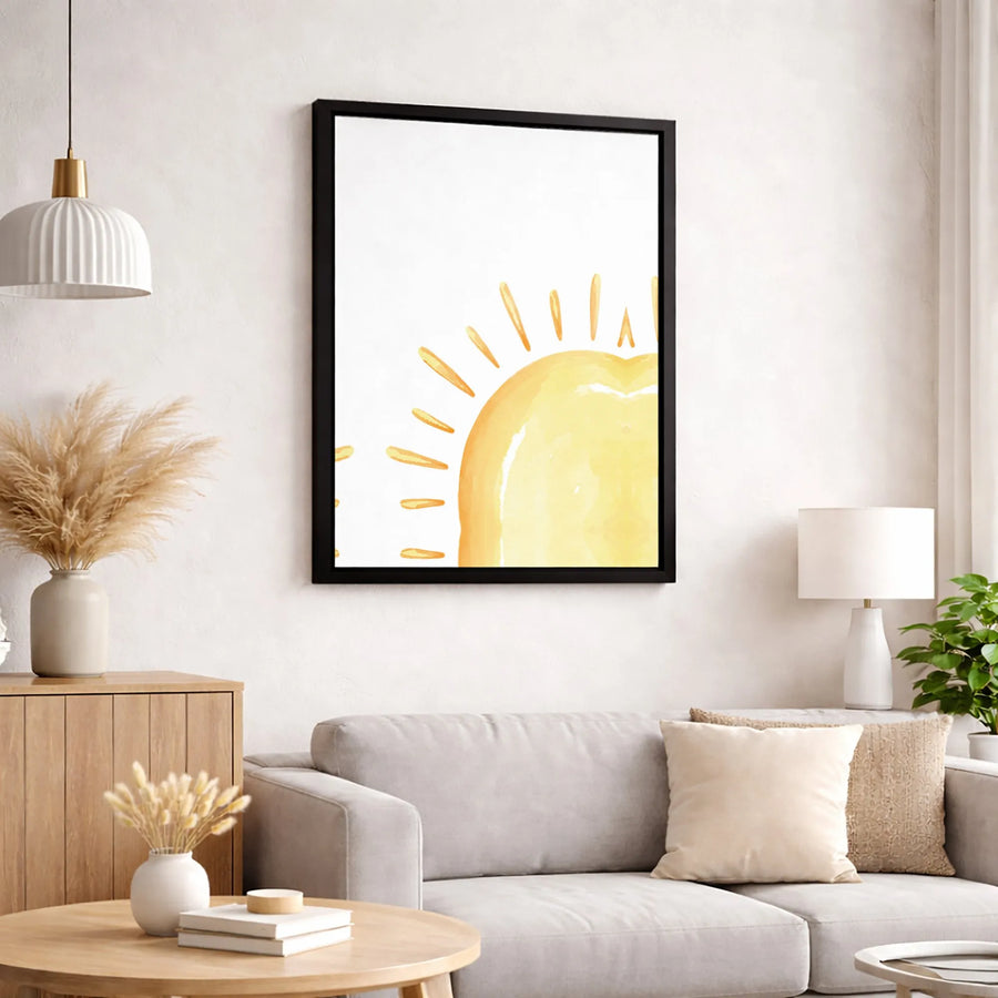 Watercolor Rising Sun Canvas Print | Modern Minimalist Wall Art | 1.25-Inch Gallery Wrap | Premium Home Decor Gift