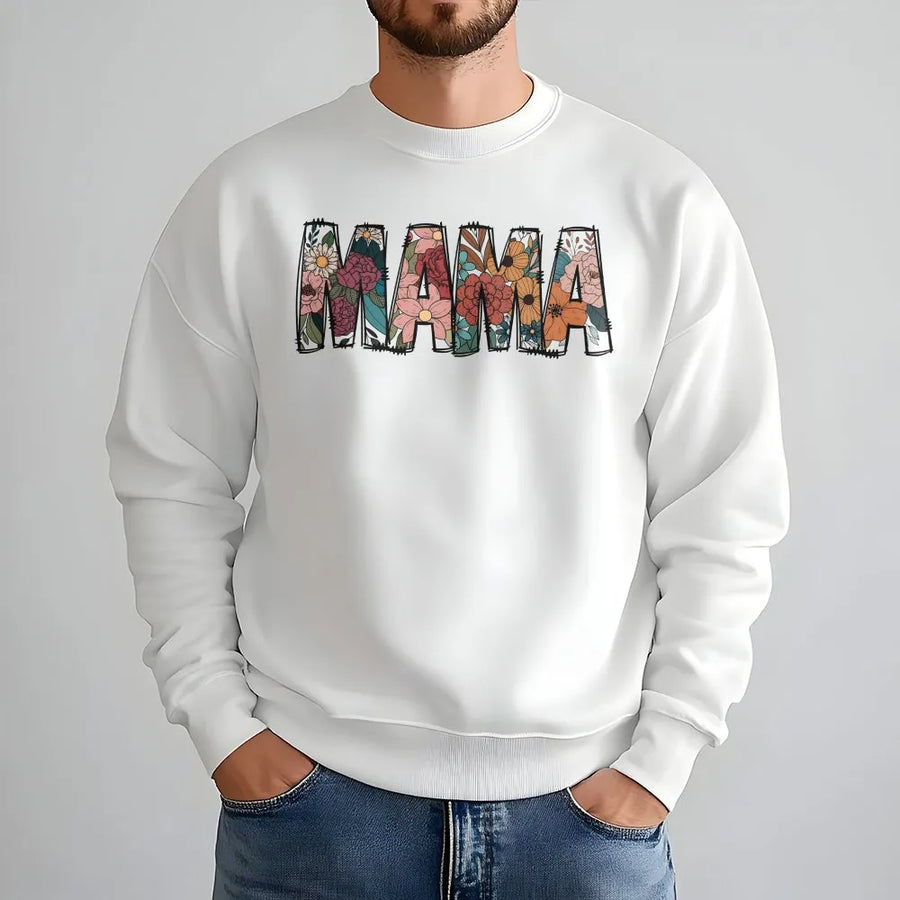 Floral Mama Sweatshirt | Vintage Botanical Lettering Design | Premium Soft Cotton Tee | Mother's Day Gift for New Mom, Wife