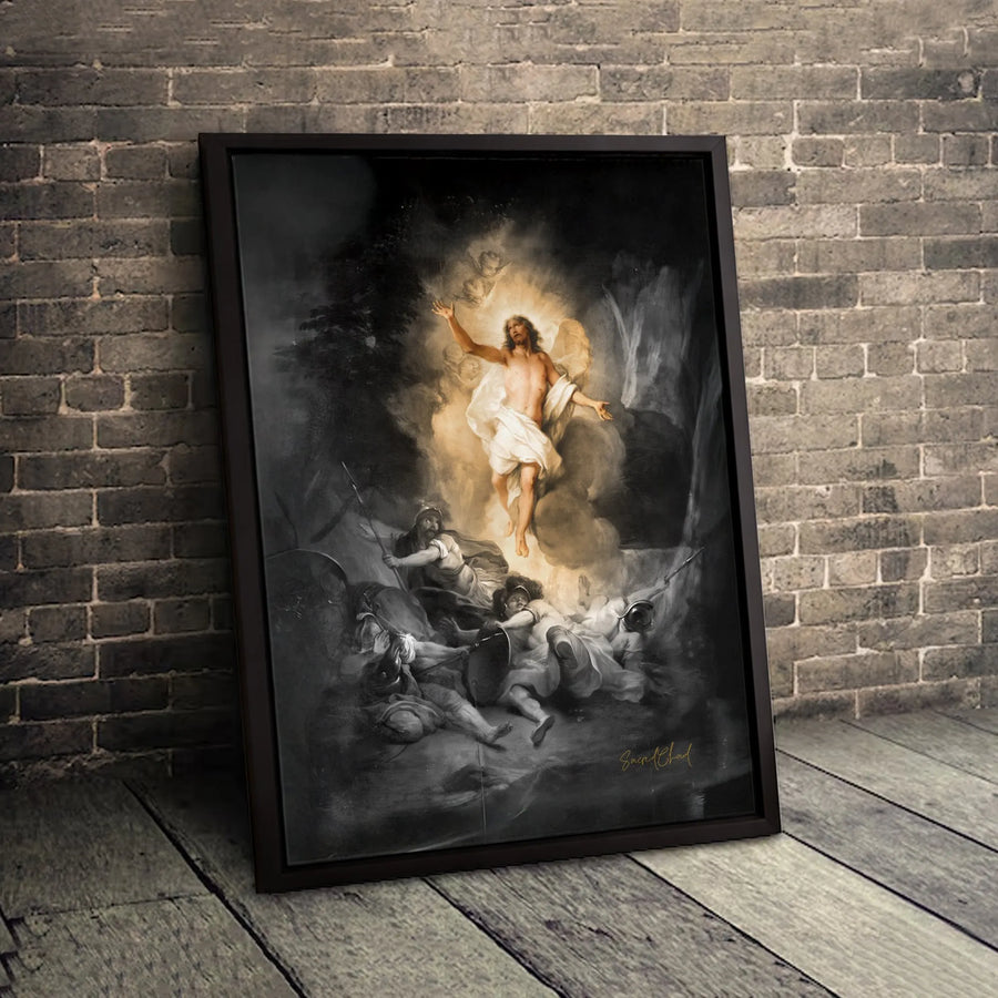 Resurrection of Jesus Canvas Print | Baroque Religious Wall Art | Premium 1.25" Gallery Wrap | Christian Home Decor Gift