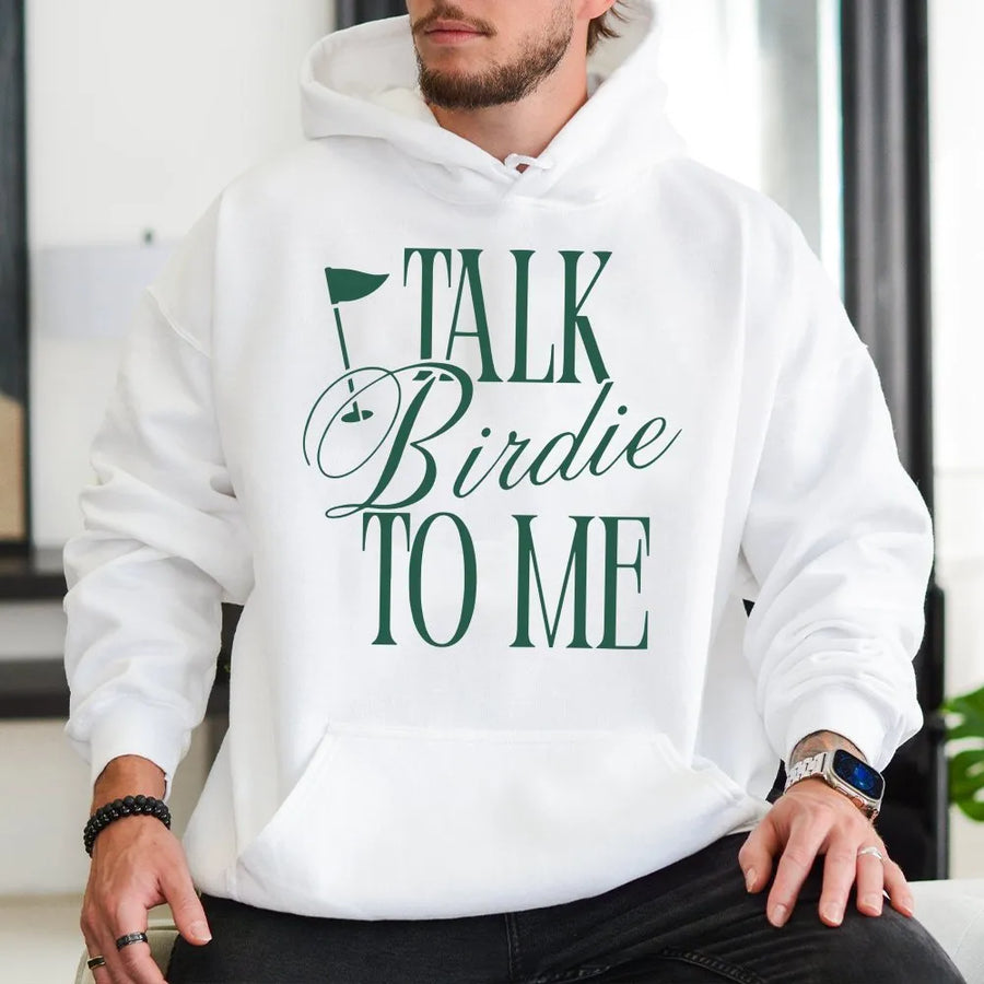 Talk Birdie To Me Golf Hoodie | Funny Golfing Quote Pullover | Cozy Cotton Blend | Gift for Women Golfer