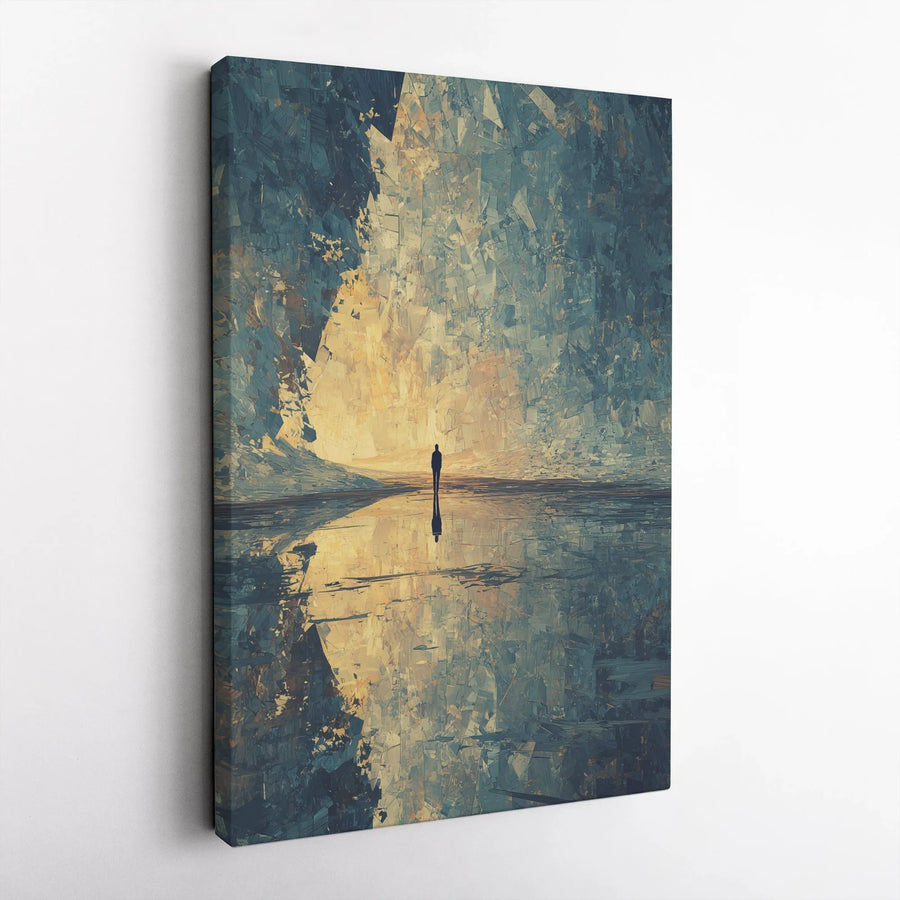 Abstract Figure Canvas Print | Lone Silhouette in Textured Landscape | Premium Fade-Resistant Art | Modern Office & Home Decor Gift
