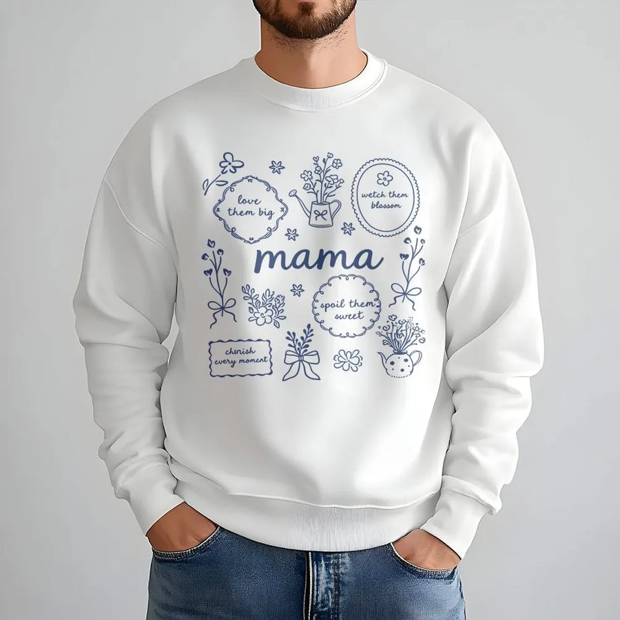 Mama Floral Sweatshirt | Botanical Garden Graphic | Cozy Cotton Blend | Mother's Day Gift for Grandma, Mimi, Nana