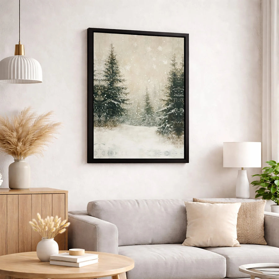 Winter Pine Forest Canvas Print | Snowy Landscape Wall Art | Gallery Quality 1.25" Profile | Holiday Home Decor Gift