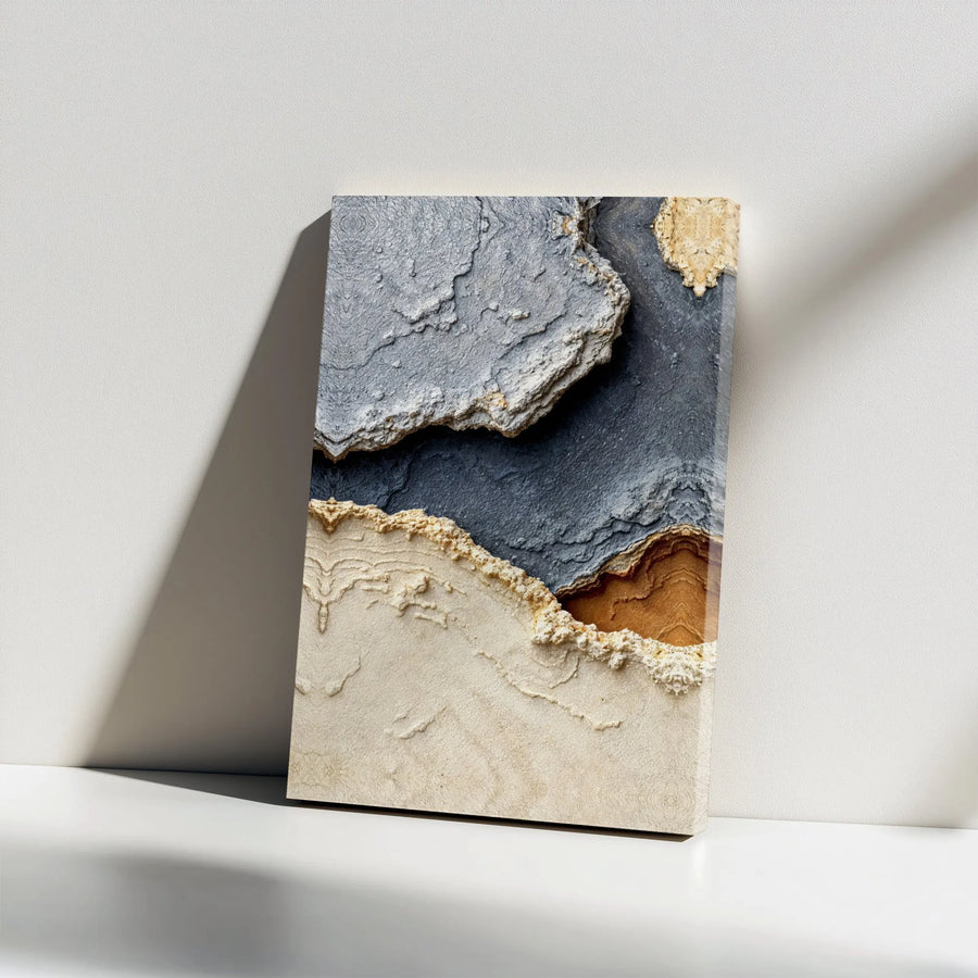 Abstract Geological Canvas Print | Layered Mineral and Stone Texture Art | Premium Gallery Wrapped Canvas | Modern Living Room & Office Decor Gift
