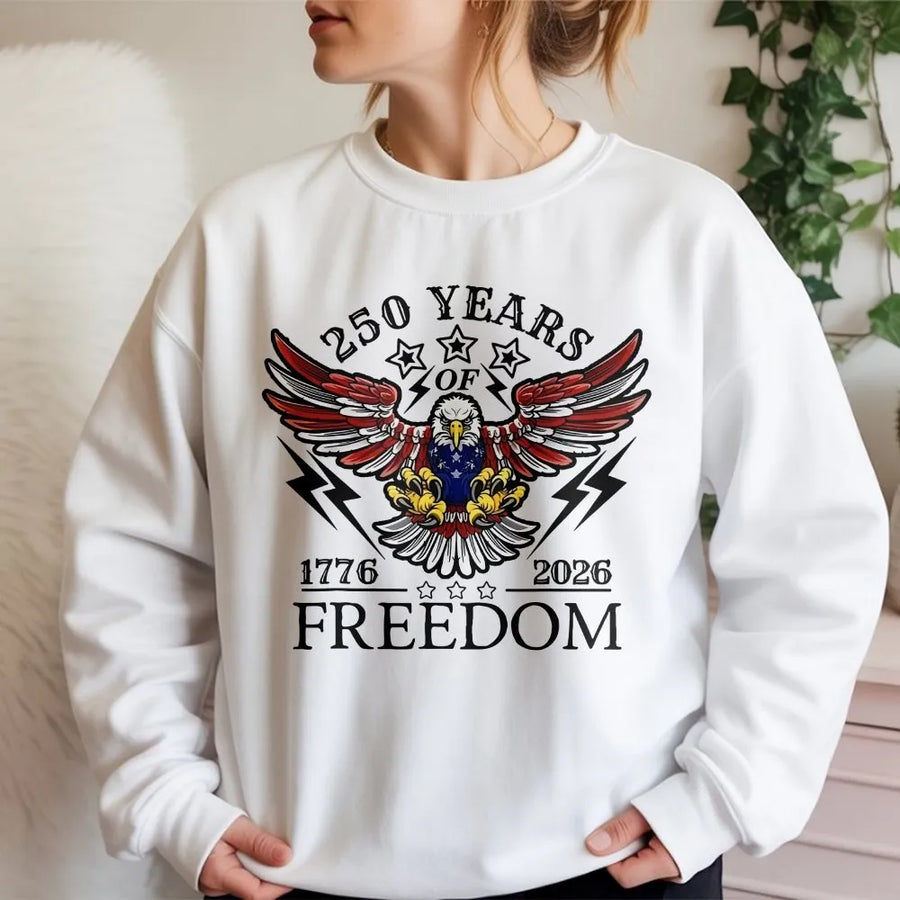Patriotic 250th Anniversary Sweatshirt | American Eagle US Flag Design | Soft Cotton | Commemorative 1776-2026 Gift for Patriot
