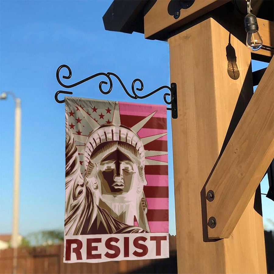 Resist Garden Flag | Statue of Liberty Decor | Weather-Resistant Polyester | Patriotic Liberal Yard Banner for Home Outdoor Garden