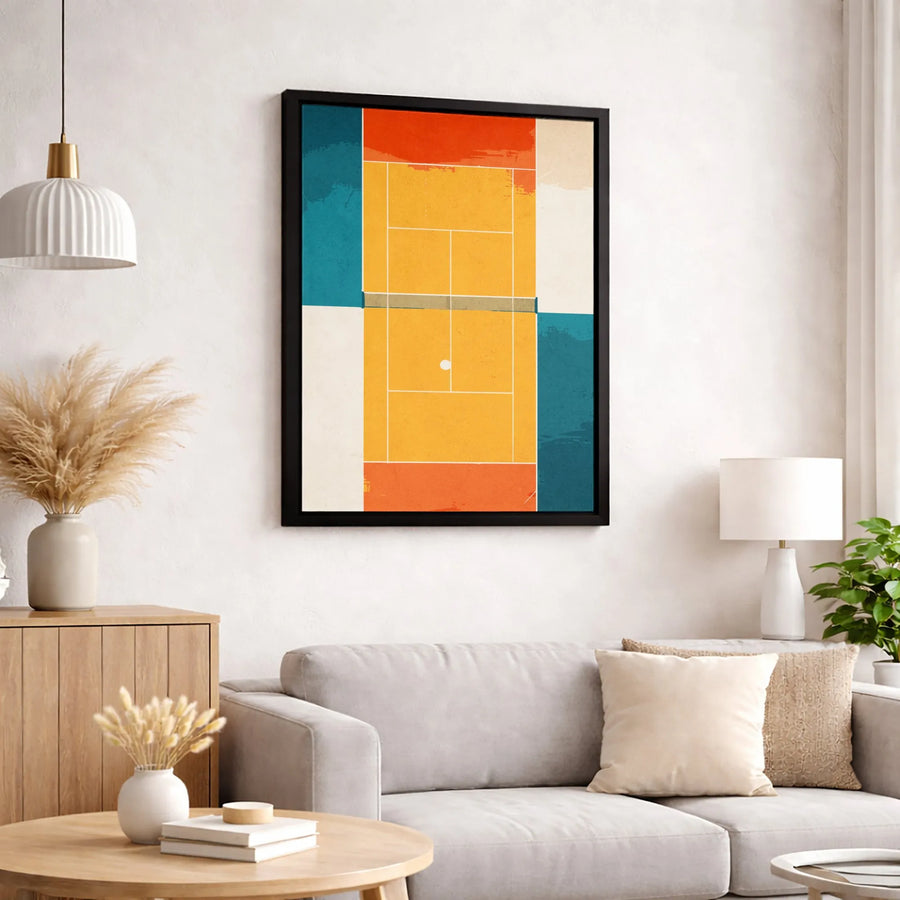 Tennis Court Wall Art | Minimalist Aerial Sports Poster | Premium Gallery-Wrap Canvas | Modern Home & Office Decor Gift