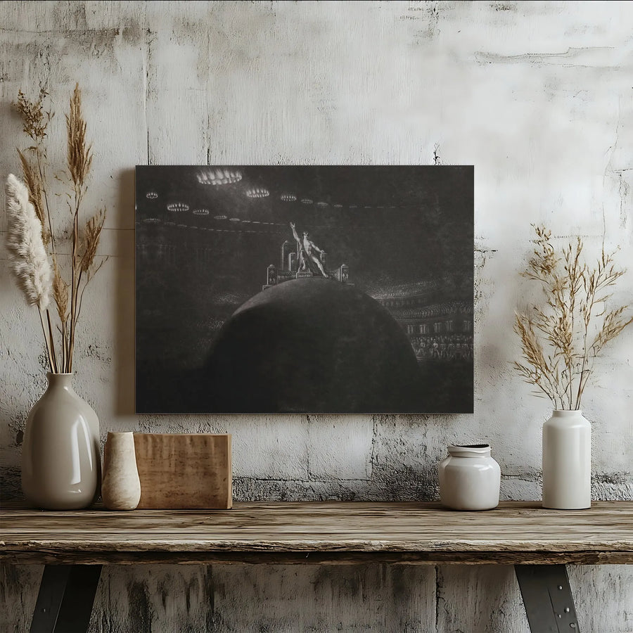 Satan Presiding at the Infernal Council Canvas | John Martin Paradise Lost Art Print | Premium 1.25" Gallery Wrap | Gothic Dark Academia Home Decor