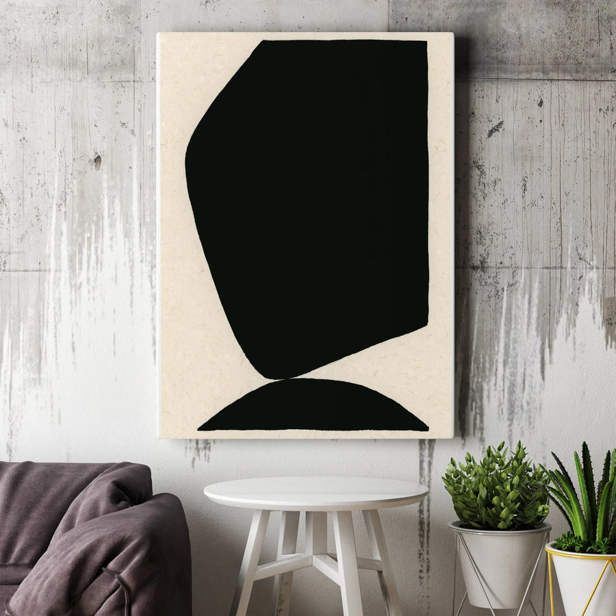 Abstract Moon Vertical Canvas | Minimalist Japandi Art Print | Premium Gallery Wrapped Canvas | Modern Home Decor Gift