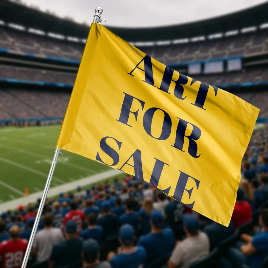 Art For Sale House Flag | Double Sided Yard Banner | Premium Weather Resistant Polyester | Outdoor Decor Gift for Artists & Galleries