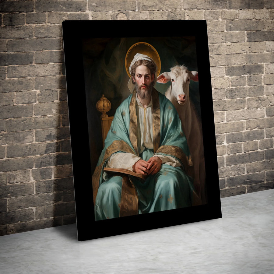 Saint Luke the Evangelist Canvas Wall Art | Classic Religious Portrait Print | Premium Gallery Wrapped Canvas | Christian Home Decor Gift