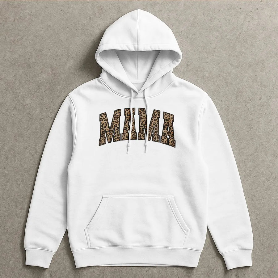 Mama Leopard Print Hoodie | Arched Cheetah Print Lettering | Soft Cotton Tee | Mothers Day Gift for New Mom