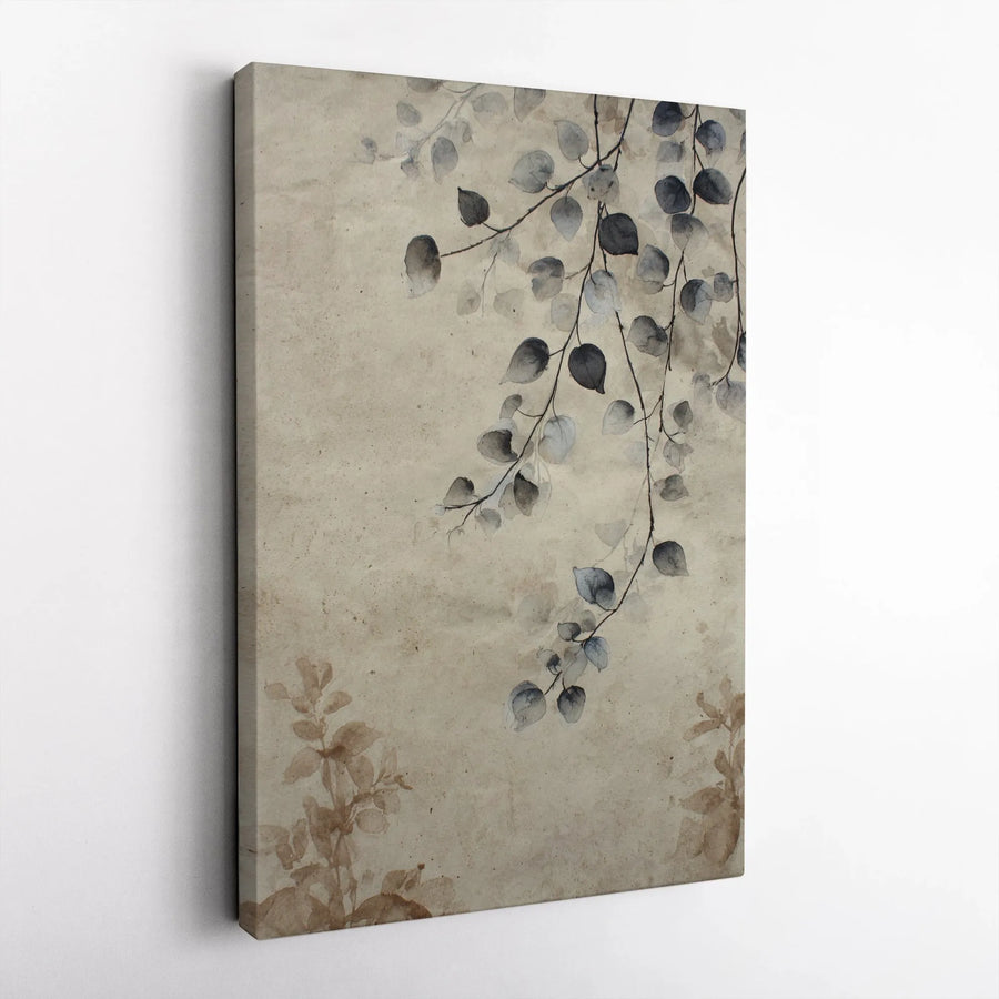 Watercolor Eucalyptus Vertical Canvas | Minimalist Botanical Illustration | Premium Thick Gallery Wrap | Modern Farmhouse Living Room Wall Decor Gift
