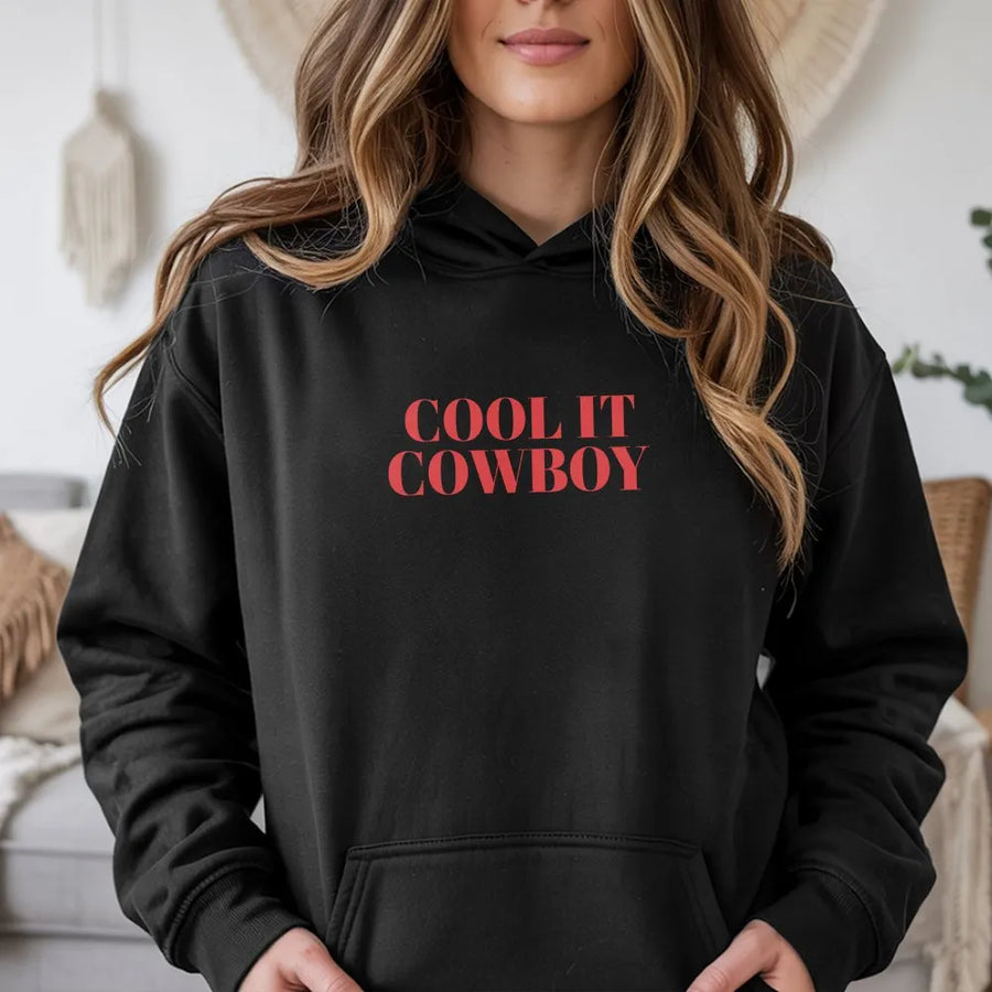 Cool It Cowboy Hoodie | Y2K Western Graphic Pullover | Premium Cotton Blend | Unisex Country Festival Outfit Gift